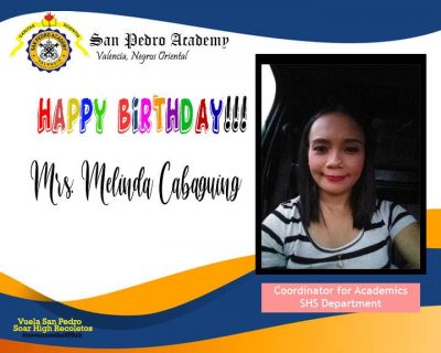 Happy Birthday Mrs. Melinda B. Cabaguing